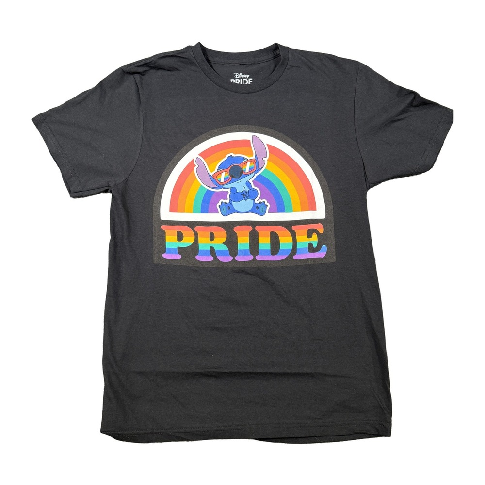 Disney Pride Collection Stitch Rainbow Graphic T-Shirt Black Small S/C/P 34/36
